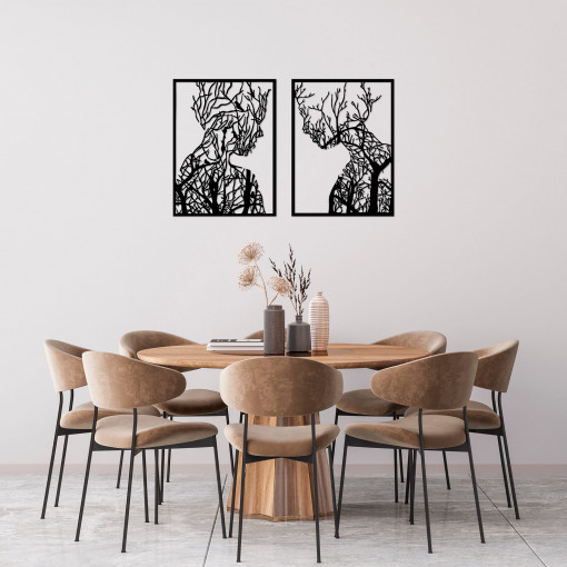 Accesoriu decorativ de perete metalic Tree Man And Woman - 326