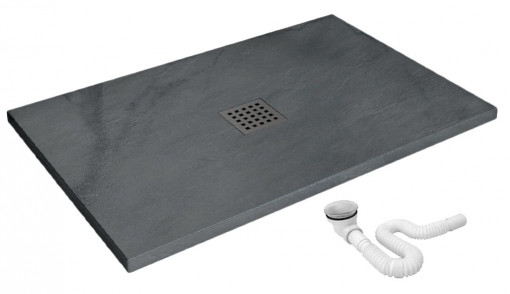 Cadita pentru dus Rock gri – L90 x l120cm