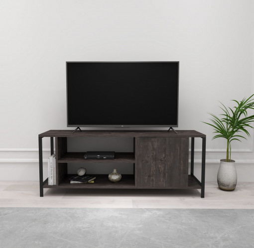 Comoda TV Bond maro inchis/negru
