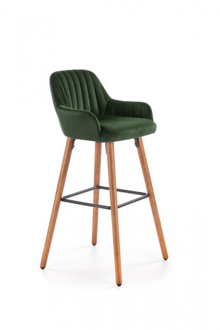 Scaun bar catifea H-93 verde – H 98 cm