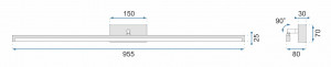 Aplica LED pentru oglinda 20W 100CM APP376-1W alba - Img 7