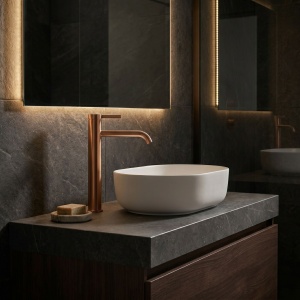 Baterie pentru baie Rea Rivo Brush Copper - Img 7