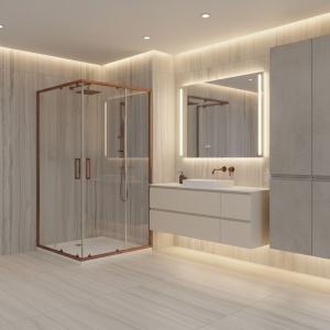 Cabina de dus Rea City 80x100 Brush Copper - Img 6