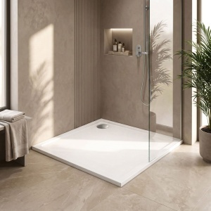 Cada pentru dus din acril Rea Savoy alb 90x90 - Img 7
