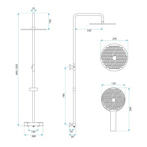 Coloana de dus cu termostat Drop Titan - Img 7