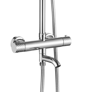 Coloana de dus cu termostat Lungo Diamond Crom - Img 2