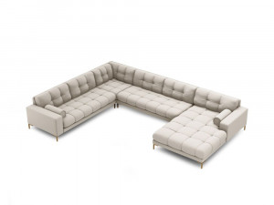 Coltar 7 locuri Bali U tapitat/picioare gold – L327 x l256 x h75 - Img 2