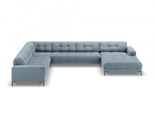 Coltar 7 locuri Bali U velvet/picioare negre – L327 x l256 x h75 - Img 9