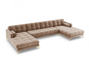 Coltar 7 locuri Bali velvet/picioare gold – L383 x l185 x h75 - Img 1