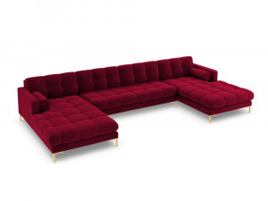 Coltar 7 locuri Bali velvet/picioare gold – L383 x l185 x h75 - Img 11