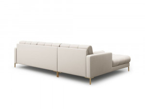 Coltar tapitat Bali 5 locuri picioare gold – L293 x l185 x h75 - Img 4