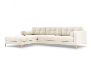 Coltar tapitat Bali 5 locuri velvet/picioare gold – L293 x l185 x h75 - Img 9