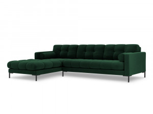 Coltar tapitat Bali 5 locuri velvet/picioare negre – L293 x l185 x h75 - Img 12