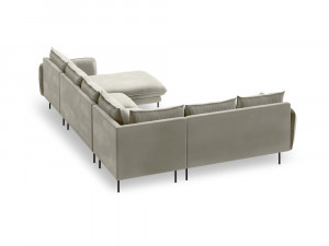 Coltar tapitat Vienna 7 locuri velvet/picioare negre – L330 x l235 x h95 - Img 3