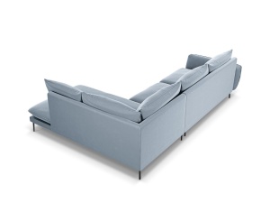 Coltar Vienna 6 locuri velvet picioare negre L275 cm - Img 3