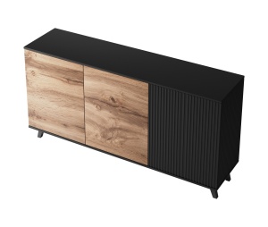 Comoda Random KM1 stejar wotan/negru - L160 x A40 x h82 cm - Img 12