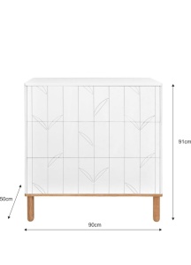 Comoda Toteme botanic alb/stejar cu 3 sertare L90 cm - Img 5