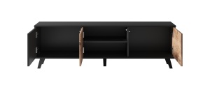 Comoda TV Random RTV1 stejar wotan/negru - L150 x A40 x h47 cm - Img 16