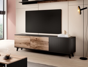Comoda TV Random RTV2 stejar wotan/negru - L180 x A40 x h52 cm - Img 13