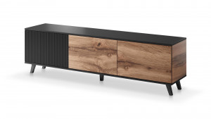 Comoda TV Random RTV2 stejar wotan/negru - L180 x A40 x h52 cm - Img 2