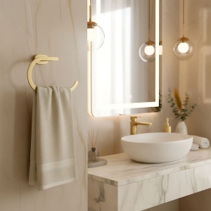 Cuier de baie Ring 110 Til Brush Gold - Img 2