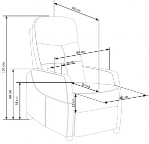 Fotoliu recliner Felipe 2 velvet gri H103 cm - Img 2