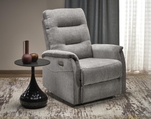 Fotoliu recliner Jamal stofa gri H105 cm - Img 5