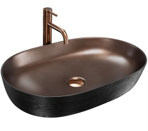 Lavoar Cleo cupru periat/negru L61 cm - Img 2