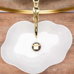 Lavoar Pearl Shiny ceramica sanitara alb lucios – 51,5 cm - Img 5