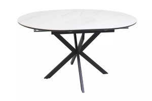 Masa extensibila Gaston Ceramic alb/negru L100-135xl100 cm - Img 1