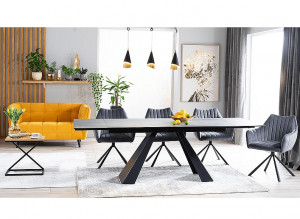 Masa extensibila Salvadore Ceramic gri ANTHRACITE/negru mat L160-240 cm - Img 7