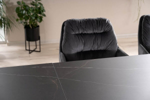 Masa extensibila Salvadore Ceramic SAHARA NOIR negru/negru mat L160-240 cm - Img 12