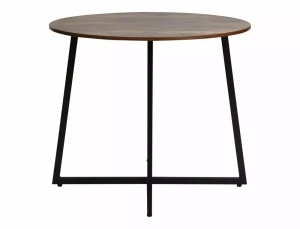 Masa Luna maro rustic/negru ø90/h76 cm - Img 2