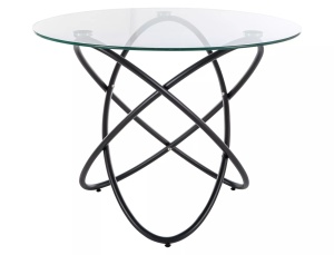 Masa Orbit transparent/negru ø100 cm