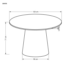 Masa rotunda Ginter – ø120 / h77 cm - Img 6