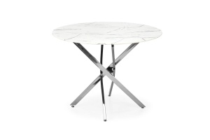 Masa rotunda Raymond 3 marmura alba/argintiu ø100/h73 cm - Img 2