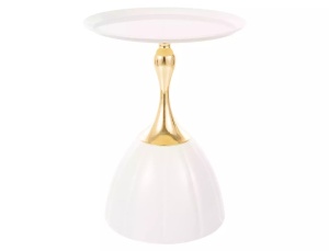 Masuta de cafea Piana alb/auriu ø38/h50 cm