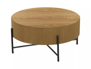 Măsuță de cafea Tuca stejar / negru mat ø80/h40 cm - Img 2