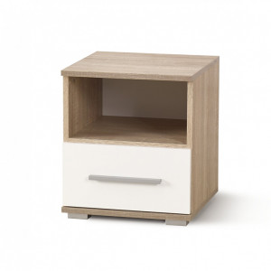 Noptiera Lima SN-1 stejar sonoma/alb - L 39 x l 40 x h 44 cm