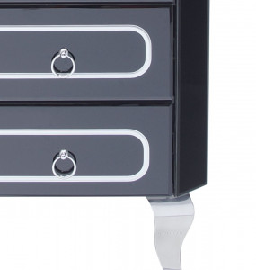 Noptieră Marina negru/silver – H68 cm - Img 3