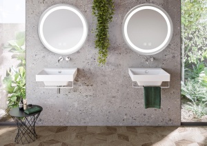 Oglinda LED 70 cm MMJ argintiu periat - Img 6