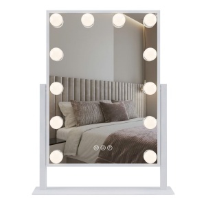 Oglindă LED HOLLYWOOD White 30x40