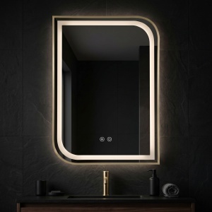Oglindă LED ZONE 70X50 BRUSH GOLD - Img 5