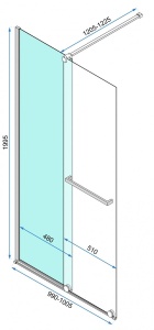 Paravan dus walk-in Cortis - 100x195 cm - Img 2