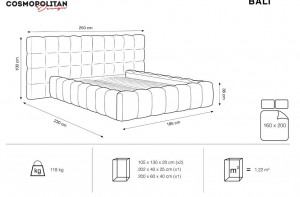 Pat tapitat catifea Bali T – 160×200 cm - Img 8