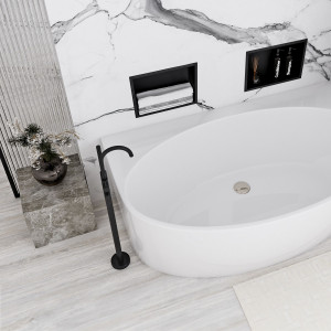 Raft incastrat pentru baie 30x30 negru mat - Img 2