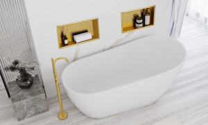 Raft incastrat pentru baie 30x45 auriu periat - Img 6