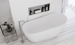Raft incastrat pentru baie 30x60 argintiu periat - Img 6