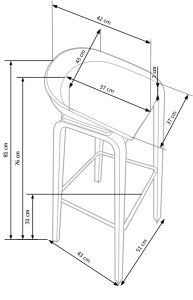 Scaun bar H-86 - H 81 cm - Img 10