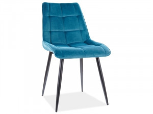 Scaun Chic Velvet Turcoaz / Negru - l47 x A41 x H87 cm